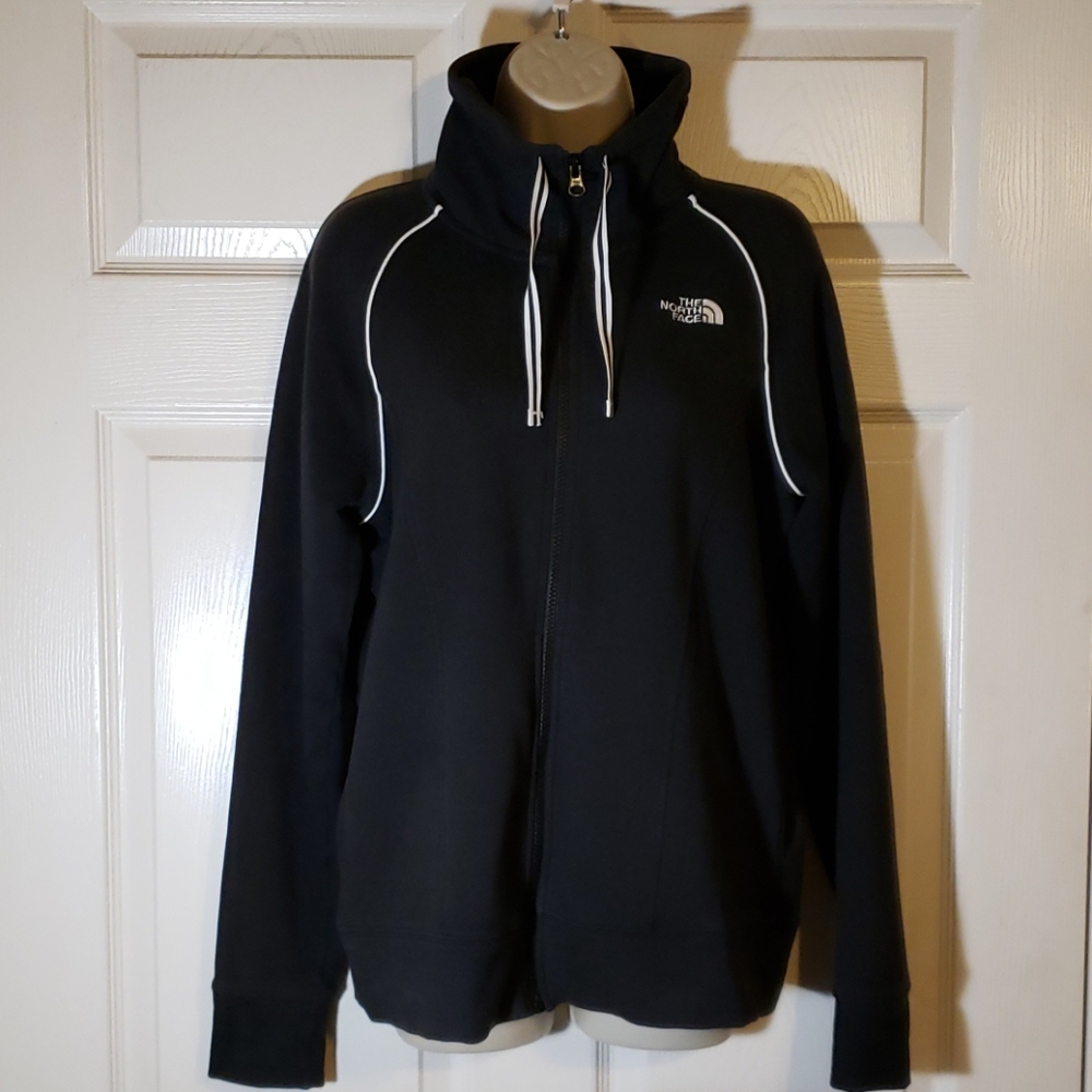 The north face womens L black zip sweater